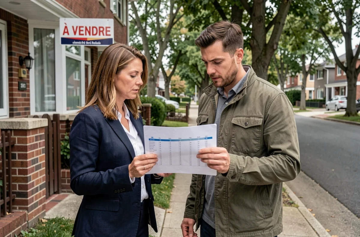 Couple devant leur maison à vendre après avoir attendu 5 ans pour optimiser la revente immobilière
