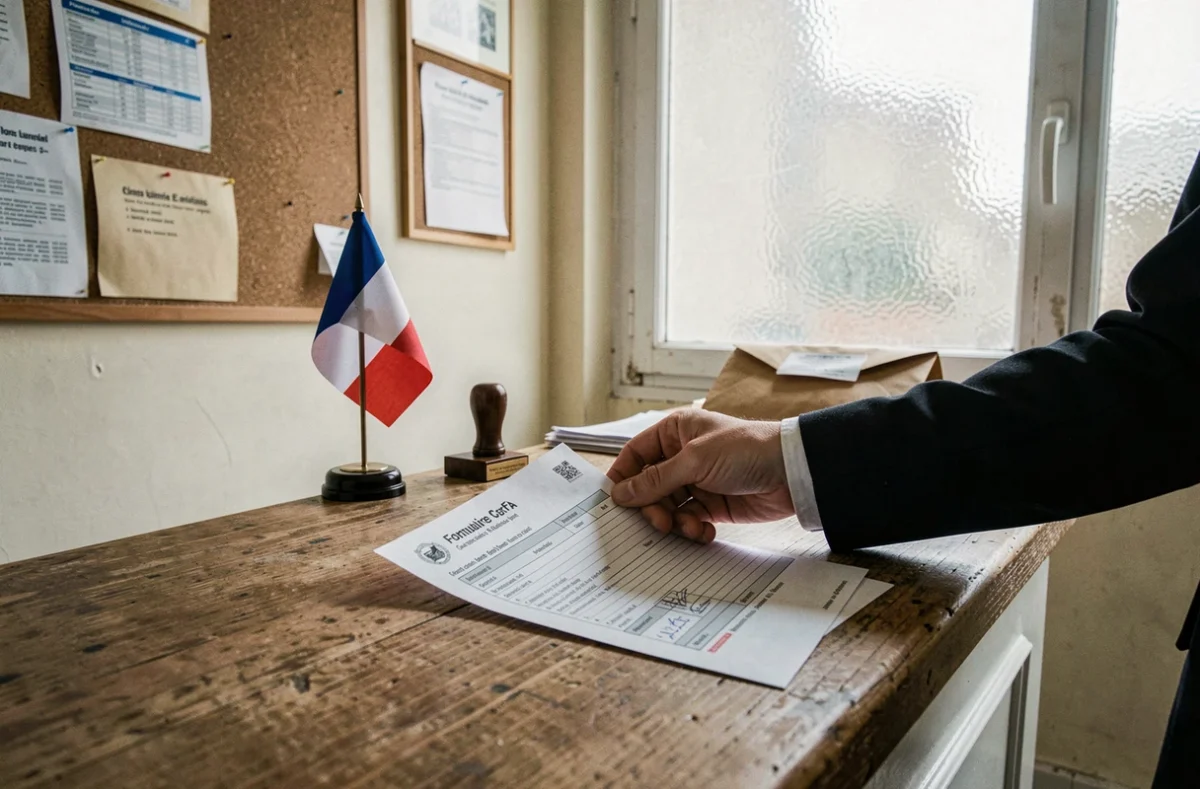 Dépôt d'une demande de permis d'urbanisme en mairie pour l'installation d'une roulotte sur un terrain privé