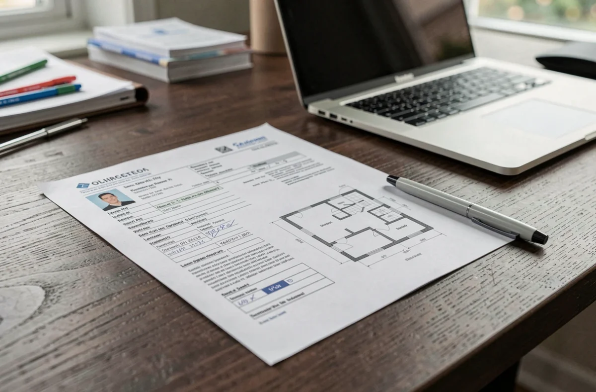 Documents nécessaires pour souscrire une assurance habitation disposés sur un bureau