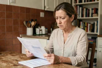 Femme locataire examinant des documents de loyer dans un appartement parisien, illustrant l'augmentation des loyers en 2026